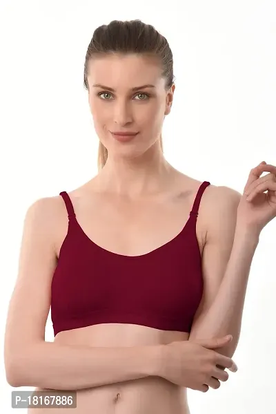 Buy Vanila B Cup Sports Bra for Women Girls-Seamless Comfortable Cotton Bra  Set-Perfect for Daily Workout Active Lifestyle-Polycotton Hosiery Fabric  Casual Sports Bra(DarkPink, Size 34-Pack of 1) Online In India At Discounted