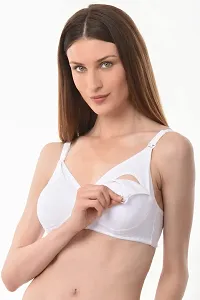 Vanila B Cup Women Cotton Feeding Maternity Bra- Seamless, Comfortable and Supportive Nursing Bra for Ladies- Made with Interlock Cloth and Hosiery Fabric - Pack of 2-thumb1