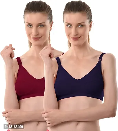 Vanila C- Cup Bra Lingerie for Women and Girls, PC Interlock Cloth and Hosiery All Day Casual Bra Pack of 2-thumb0