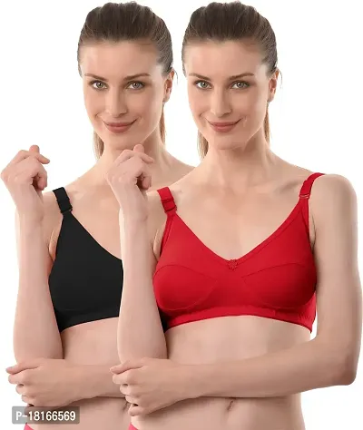 Vanila C- Cup Bra Lingerie for Women and Girls, PC Interlock Cloth and Hosiery All Day Casual Bra Pack of 2