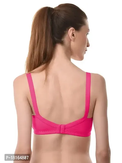 vanila Lingerie Women Cotton Fabric Comfortable Breathable Non Padded Non-Wired Regular Soft and Smooth Bra (Pink:Red, Size-30)-thumb4