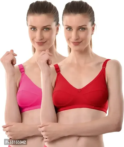 Vanila C- Cup Bra Lingerie for Women and Girls, PC Interlock Cloth and Hosiery All Day Casual Bra Pack of 2