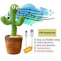 Dancing Cactus Talking Toy, Cactus Plush Rechargeable Toy, Wriggle  Singing Recording Repeat What You Say Funny Education Toys for Babies Children Playing, Home Decorate (Cactus Toy)-thumb1