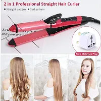 Nova 2 in 1 Hair Styler, Straightener  Curler , Styling your hair with trendy NV 2 IN 1-thumb2