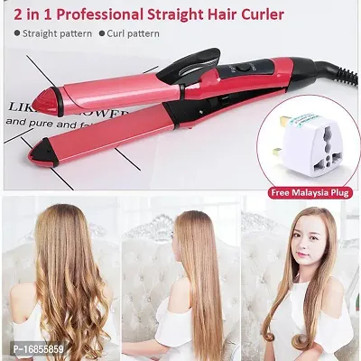 Nova 2 in 1 Hair Styler, Straightener  Curler , Styling your hair with trendy NV 2 IN 1-thumb3