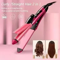 Nova 2 in 1 Straightener and  Curler for girls , women ( pink )-thumb2