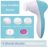 5 in 1 Facial Massager Exfoliator Electric Massage Machine Multifunction Facial Scrub Cleanser Massager Kit For Beauty Care Brush Deep Clean Blackhead Remover(Pink)-thumb1