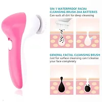 5 in 1 Facial Massager Exfoliator Electric Massage Machine Multifunction Facial Scrub Cleanser Massager Kit For Beauty Care Brush Deep Clean Blackhead Remover (Pink)-thumb2