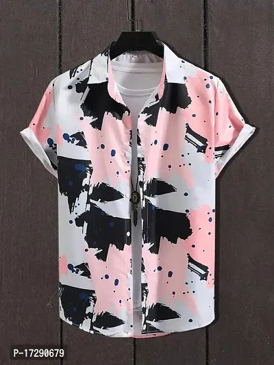 Reliable Multicoloured Cotton Blend Short Sleeves Casual Shirt For Men-thumb0