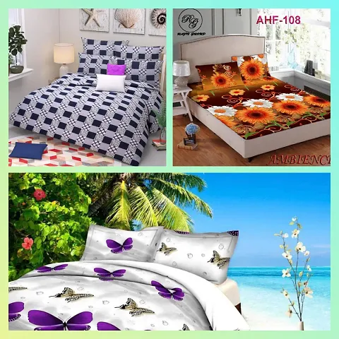 Polycotton Double Bedsheets Combo Of 3 Vol 6