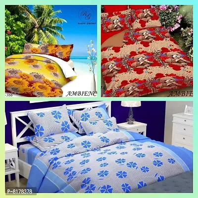Stylsih Design Bedhseets 3 Combo With 6 Pillow Covers