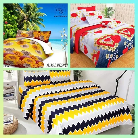 Polycotton Double Bedsheets Combo Of 3 Vol 1