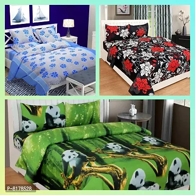 Stylsih Design Bedhseets 3 Combo With 6 Pillow Covers-thumb0