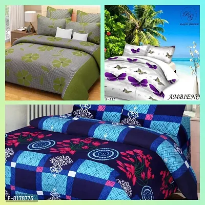 Stylsih Design Bedhseets 3 Combo With 6 Pillow Covers