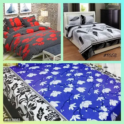 Stylsih Design Bedhseets 3 Combo With 6 Pillow Covers-thumb0