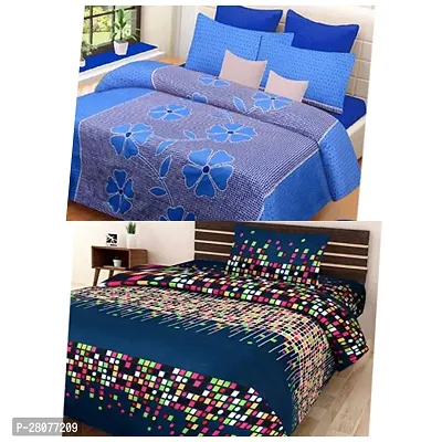 Fancy PolyCotton Printed Bedsheet With Pillow Covers Pack Of 2-thumb0