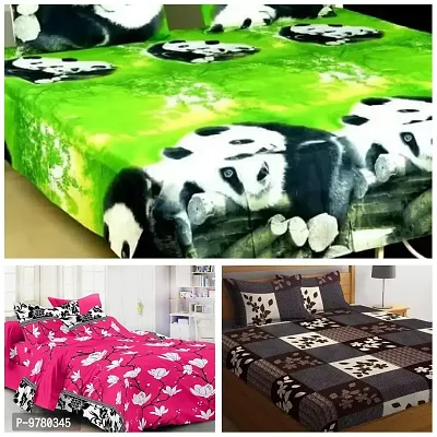 Trendy Double Bedsheet with 6 pillow covers and one gift inside the packet Pack of 3-thumb0