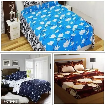 Trendy Double Bedsheet with 6 pillow covers and one gift inside the packet Pack of 3-thumb0