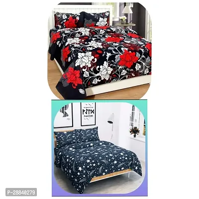 New Latest Combo Pack Of 2 Double Bedsheet With Matching 4 Pillow Covers-thumb0