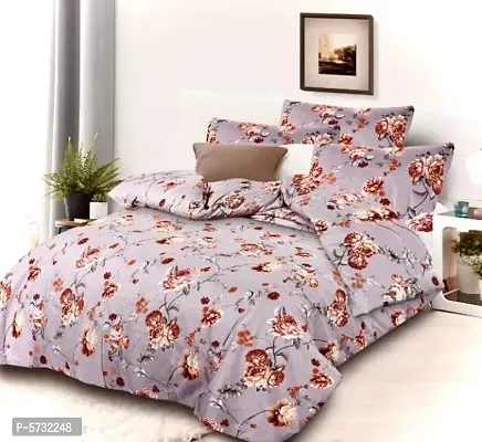 Glace Cotton Printed Bedsheet with Two Pillow Covers