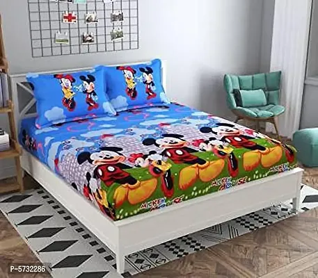 Polycotton Double Bedsheet with Two Pillow covers
