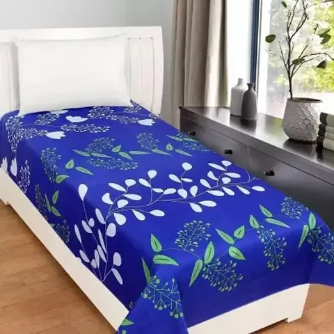Printed Glace Cotton Single Bedsheet Without Pillow Cover