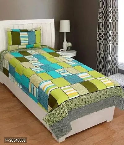 Fancy Polycotton Single Bedsheet With 1 Pillow Cover