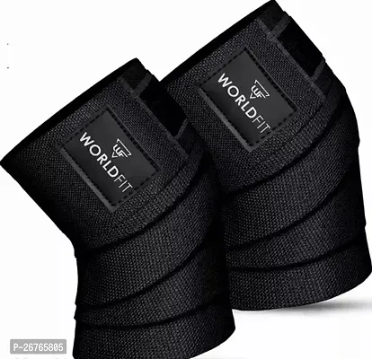 Worldfit Knee Wraps - Knee Bands - Knee Support For Sports, Squats, And Heavy Lifting, Washable Fabric (2 Meters Long)-thumb0