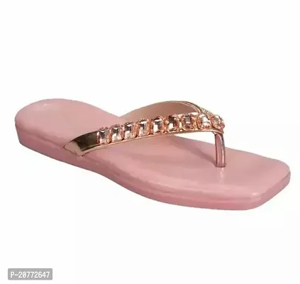 Elegant Pink Synthetic Self Design Fashion Flats For Women