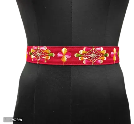 Buy Red Cloth Embroidered Saree Kamarband Belly Waist Hip Belt Stretchable  For Wedding Online In India At Discounted Prices