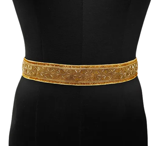 Buy Heeva Creation Embroidery Saree Belt Waist Belt For Ladies Stylish  kanduro For Girls, Women Saree, Western & Traditional Dress, Party  Designer.Color- Golden .1 Piece. at