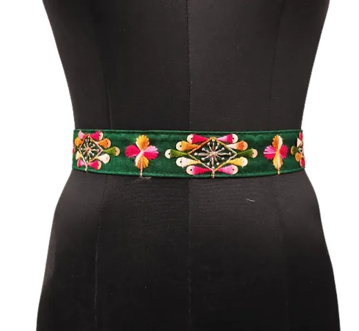 Cloth Embroidered Saree Kamarband Belly Waist Hip Belt Stretchable For Wedding