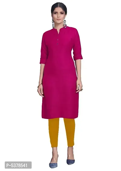 Reliable Beautiful Magenta Cotton Solid Kurta For Women