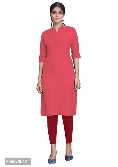 Reliable Beautiful Pink Cotton Solid Kurta For Women