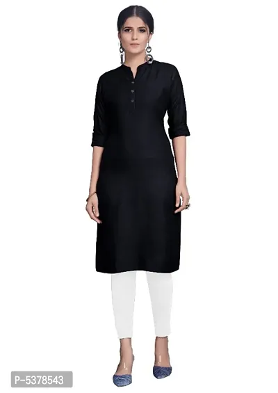 Reliable Beautiful Black Cotton Solid Kurta For Women