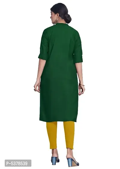 Reliable Beautiful Green Cotton Solid Kurta For Women-thumb2