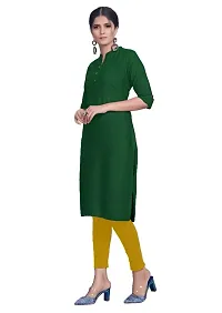 Reliable Beautiful Green Cotton Solid Kurta For Women-thumb2