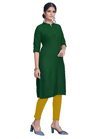 Reliable Beautiful Green Cotton Solid Kurta For Women-thumb3