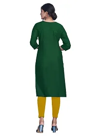 Reliable Beautiful Green Cotton Solid Kurta For Women-thumb4