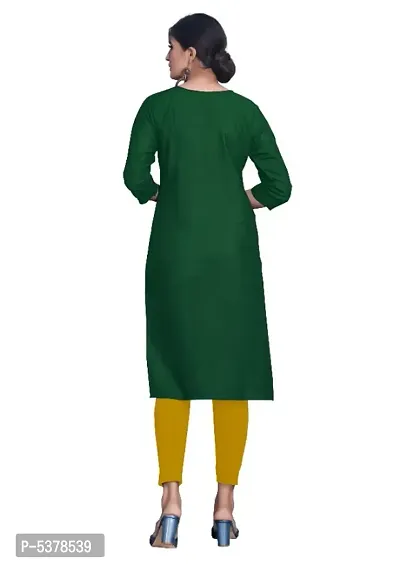 Reliable Beautiful Green Cotton Solid Kurta For Women-thumb5