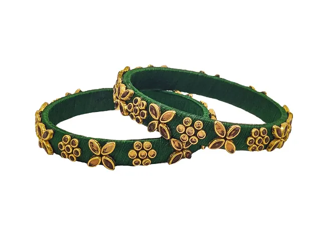 Elegant Silk Thread Bangles For Women