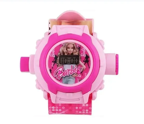 Kids Barbie Projector 24 Images Cartoon Watch Digital Watch - For Girls