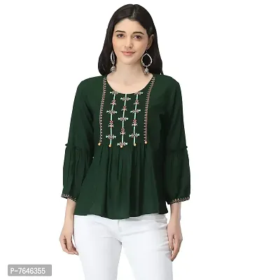 Shoppy Assist Women's Trendy Casual Embroidered Top