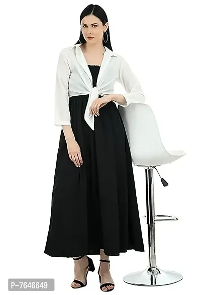 AR Urbaneez Women Special Look Fancy Elegant Casual and Function wear Elegant Dress with White Shrug-thumb3