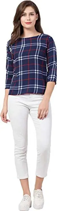 Rio et Reine Fashion Women's Regular Fit Printed Crepe Round Neck 3/4 Sleeves Casual Tops-thumb4