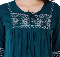 MOLISHA Women's Rayon Embroidered Casual Tops (Rama Green-thumb3