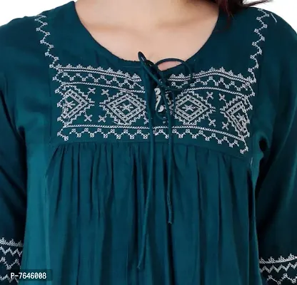 MOLISHA Women's Rayon Embroidered Casual Tops (Rama Green-thumb4