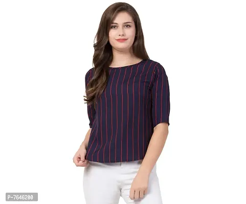 Women's Top (Clearview Fashion_Blue Red Line_S)-thumb0