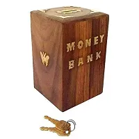 WOODBOSS HandCrafted SQUARE 6x4 Piggy Bank, Money Bank, Birthday Gift for Kids and Adults-thumb2