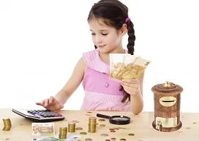 WOODBOSS Wooden Handmade Barrel shaped Money Box| Gullak| Money Bank for Kids  Adults| Wooden Gulak| Saving Boxes| Piggy Bank-thumb1